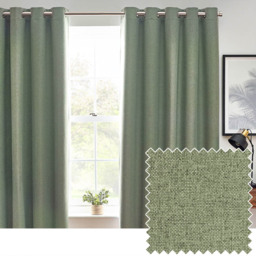 furn. Dawn Eucalyptus Thermal Blackout Eyelet Curtain 229 x 183cm - Size: W 183 x D 229cm - Green - Wilko - thumbnail 3