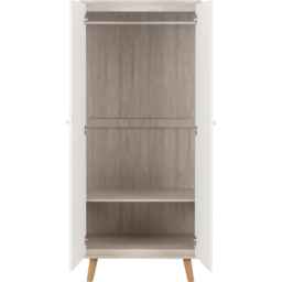 Seconique Dixie 2 Door Dusty Grey and White Wardrobe - Wilko - thumbnail 5