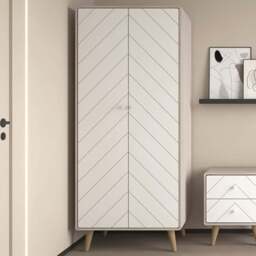 Seconique Dixie 2 Door Dusty Grey and White Wardrobe - Wilko - thumbnail 1
