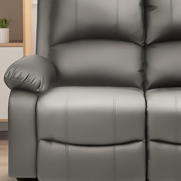 Brooklyn 2 Seater Light Grey Bonded Leather Manual Recliner Sofa - Wilko - thumbnail 4