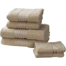 Rapport Home Windsor Latte Cotton Face Cloth - Size: 0.1 x 30 x 30cm - Cream - Wilko