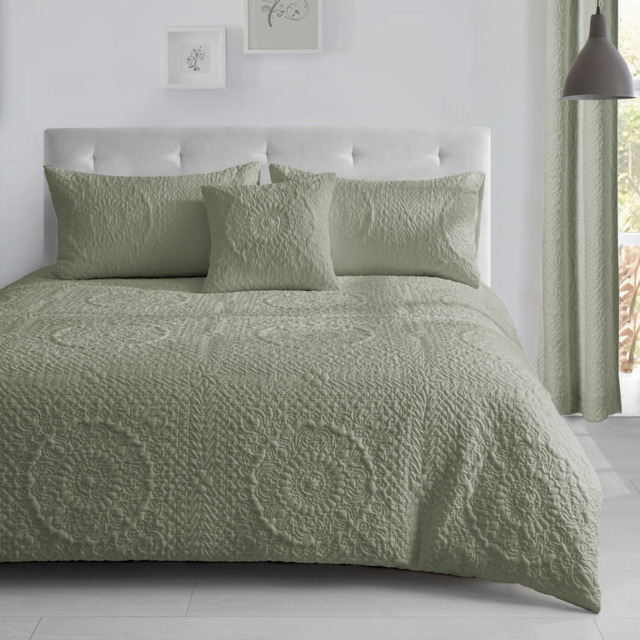 Velosso Winchester King Size Sage Duvet Set - Green - Wilko - image 1