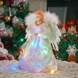 Living and Home Off White LED Angel Christmas Tree Topper - Size: 31 x 21 x 21cm - Wilko - thumbnail 7