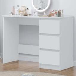 FWStyle Stora 3 Drawer Matt White Dressing Table - Size: 72 x 99 x 40cm - Wilko