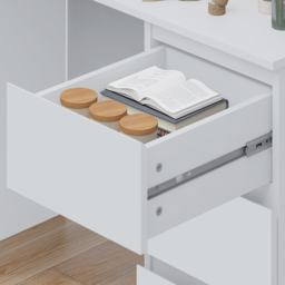 FWStyle Stora 3 Drawer Matt White Dressing Table - Size: 72 x 99 x 40cm - Wilko - thumbnail 4