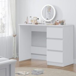 FWStyle Stora 3 Drawer Matt White Dressing Table - Size: 72 x 99 x 40cm - Wilko - thumbnail 6