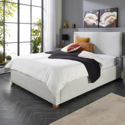 Aspire Small Double Platinum Boucle Upholstered Garland Ottoman Bed Frame - Grey - Aspire Beds - Wilko - thumbnail 6