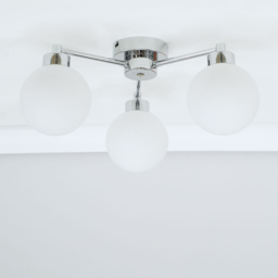 ValueLights Jonah Brushed Silver 3 Arm Globe Ball Shade Flush LED Ceiling Light - Size: 19 x 37 x 40.5cm - Wilko - thumbnail 4