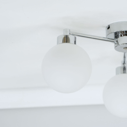 ValueLights Jonah Brushed Silver 3 Arm Globe Ball Shade Flush LED Ceiling Light - Size: 19 x 37 x 40.5cm - Wilko - thumbnail 5