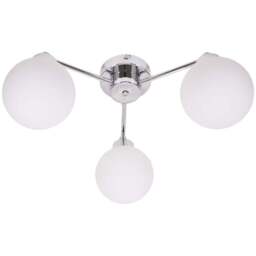 ValueLights Jonah Brushed Silver 3 Arm Globe Ball Shade Flush LED Ceiling Light - Size: 19 x 37 x 40.5cm - Wilko - thumbnail 1
