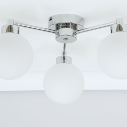 ValueLights Jonah Brushed Silver 3 Arm Globe Ball Shade Flush LED Ceiling Light - Size: 19 x 37 x 40.5cm - Wilko - thumbnail 6
