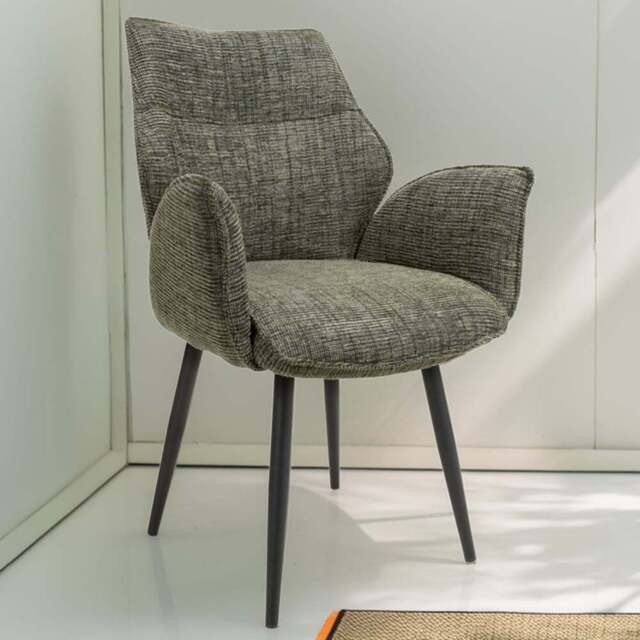 Baltimore Set of 2 Tweed Green Swivel Dining Chair - Shankar - Wilko - image 1
