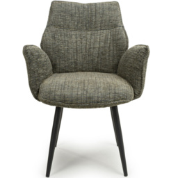 Baltimore Set of 2 Tweed Green Swivel Dining Chair - Shankar - Wilko - thumbnail 4