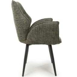 Baltimore Set of 2 Tweed Green Swivel Dining Chair - Shankar - Wilko - thumbnail 5