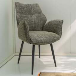 Baltimore Set of 2 Tweed Green Swivel Dining Chair - Shankar - Wilko - thumbnail 1