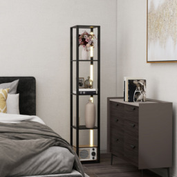 Portland 4 Shelf Black Floor Lamp - Size: 163 x 29 x 29cm - Wilko - thumbnail 5