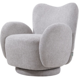 Living and Home Grey Chenille High Back Swivel Accent Chair - Size: Single - Wilko - thumbnail 3