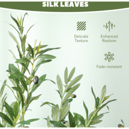 Portland Faux Potted Silk Olive Indoor Artificial Tree 180cm - Size: 180 x 15 x 15cm - Green - Wilko - thumbnail 6