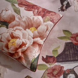 Paoletti Geisha Super King Size Cotton Blush Duvet Set - Pink - Wilko - thumbnail 4
