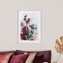 Watercolour Bloom Embellished Framed Art Multicolour - Wilko - thumbnail 2