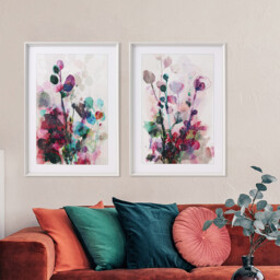Watercolour Bloom Embellished Framed Art Multicolour - Wilko - thumbnail 5