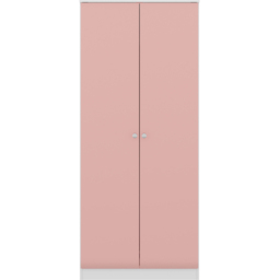 Seconique Denver 2 Door White and Pink Gloss Wardrobe - Size: 175 x 75 x 48cm - White/Pink Gloss - Wilko - thumbnail 4