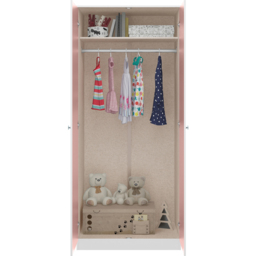 Seconique Denver 2 Door White and Pink Gloss Wardrobe - Size: 175 x 75 x 48cm - White/Pink Gloss - Wilko - thumbnail 5