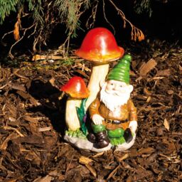 St Helens Male Gnome Under Light Up Mushroom - Size: 3.06x1.86x2.1cm - Brown - Wilko - thumbnail 4