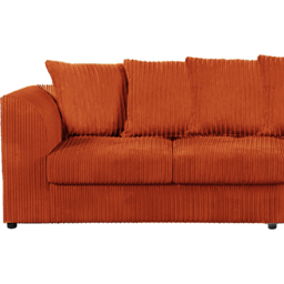 Luxor 4 Seater Orange Jumbo Cord Scatter Back Sofa - Wilko - thumbnail 4