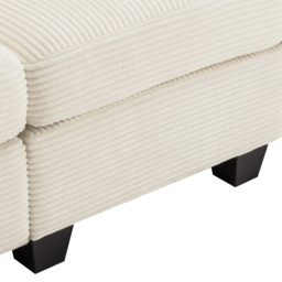 Living and Home 3 Seater Beige White Corduroy Sofa with Cup Holders and Cushions - Wilko - thumbnail 4