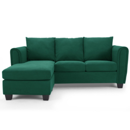 Home Detail Halena 3 Seater Green L Shape Sofa with Chaise - Wilko - thumbnail 4