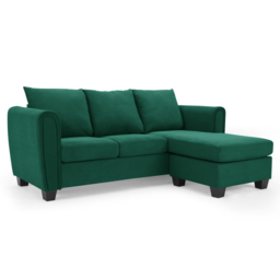 Home Detail Halena 3 Seater Green L Shape Sofa with Chaise - Wilko - thumbnail 3