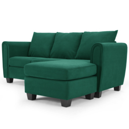 Home Detail Halena 3 Seater Green L Shape Sofa with Chaise - Wilko - thumbnail 6