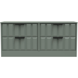 Crowndale New York 4 Drawer Reed Green Chest of Drawers Ready Assembled - Wilko - thumbnail 4