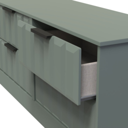 Crowndale New York 4 Drawer Reed Green Chest of Drawers Ready Assembled - Wilko - thumbnail 7