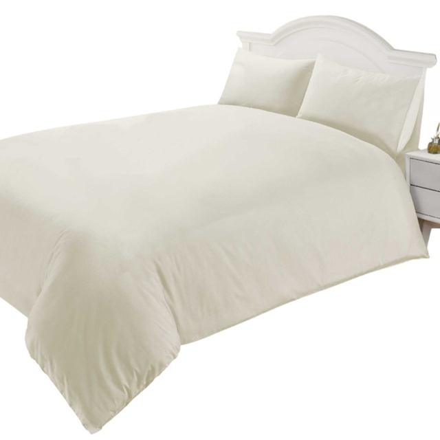 Rapport Home Double Cream 400 Thread Count Cotton Percale Quilt Cover - Wilko - image 1