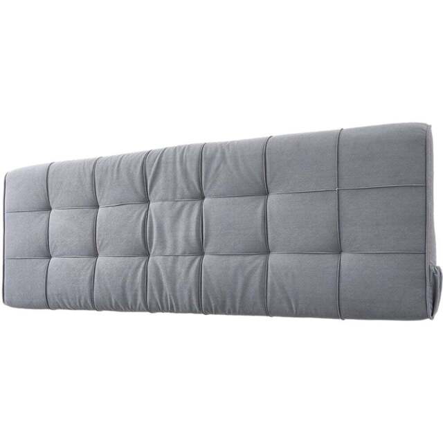 Living and Home Light Grey Quilted Rectangular Headboard Cushion with Side Pocket 60 x 180cm - Size: 60 x 180 x 6cm - Wilko - image 1