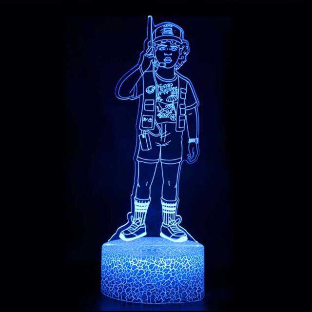 Jaoyeh Trading Stranger Things Dustin 3D LED Night Light - Size: 3.7 x 3.7 x 8.5cm - White - Wilko - image 1