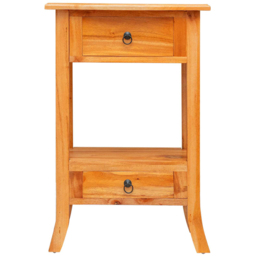 vidaXL 2 Drawer Single Shelf Natural Solid Mahogany Wood Console Table - Size: 75.5 x 50.5 x 30cm - Brown - Wilko - thumbnail 6