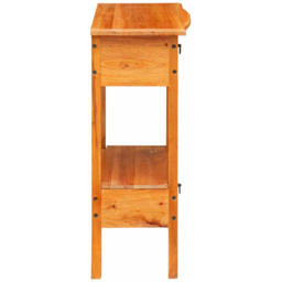vidaXL 2 Drawer Single Shelf Natural Solid Mahogany Wood Console Table - Size: 75.5 x 50.5 x 30cm - Brown - Wilko - thumbnail 7