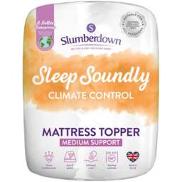 Slumberdown Single Sleep Soundly Climate Control Mattress Topper - White - Wilko - thumbnail 1