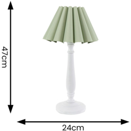 ValueLights Victoria Sage Scallop Shade White Wood Candlestick Stem LED Table Lamp - Wilko - thumbnail 5