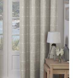 Divante Natural Salcombe Linen Check Eyelet Curtains 228 x 228cm - Size: W 228 x D 228cm - Wilko - thumbnail 6