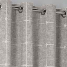 Divante Natural Salcombe Linen Check Eyelet Curtains 228 x 228cm - Size: W 228 x D 228cm - Wilko - thumbnail 3