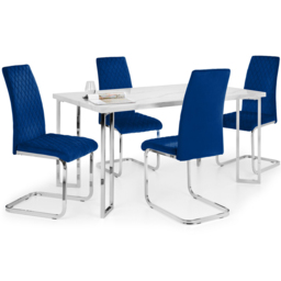 Julian Bowen Positano Calabria 4 Seater Dining Set White and Blue - Wilko - thumbnail 3