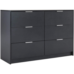 Home Source Phoenix 6 Drawer Black Wide Chest of Drawers - Wilko - thumbnail 3