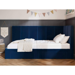 Flair Harley 2 Drawers Navy Velvet Bed Frame - Size: Single - Blue - Wilko - thumbnail 7