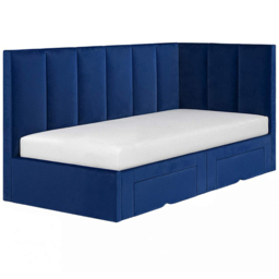 Flair Harley 2 Drawers Navy Velvet Bed Frame - Size: Single - Blue - Wilko - thumbnail 3
