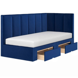 Flair Harley 2 Drawers Navy Velvet Bed Frame - Size: Single - Blue - Wilko - thumbnail 4