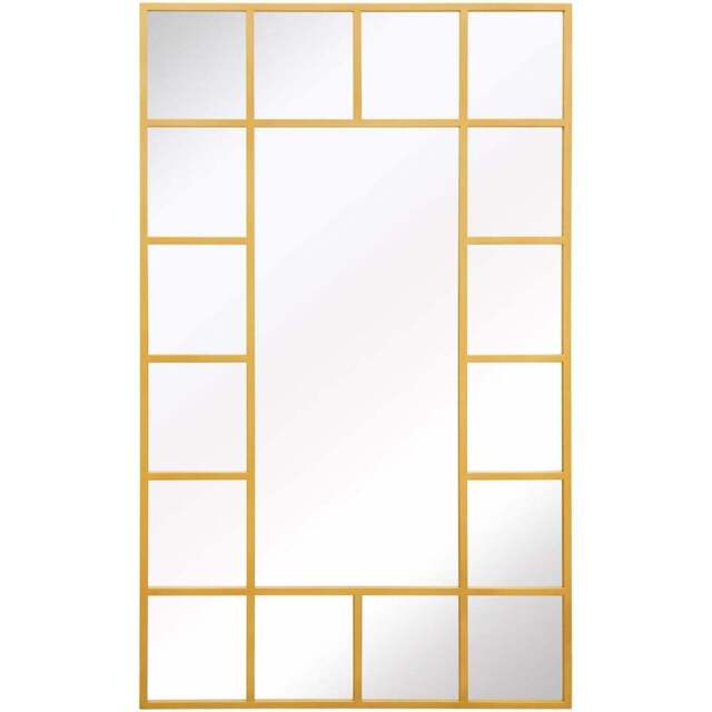 The Fenestra Gold Window Metal Leaner Wall Mirror 180 x 110cm - MirrorOutlet - Wilko - image 1